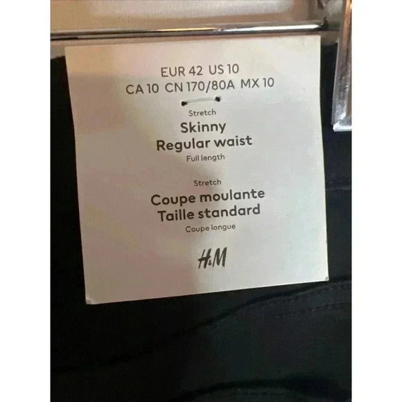 H&M Skinny RegularWaist‎ Full length stretch black size:US 10 - Picture 8 of 13